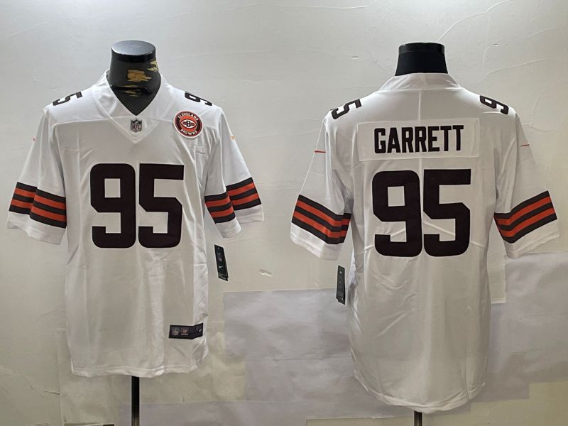 Men Cleveland Browns #95 Garrett White 2024 Nike Vapor Limited NFL Jersey style 2